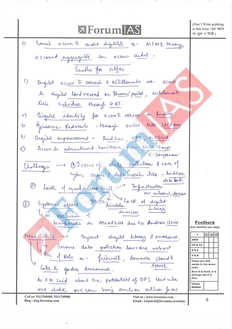 Utkarsh Pathak — UPSC General Studies mains answer copy (Rank 88, CSE 2024): handwritten answer sheet — further page from this booklet (2 of 3 shown)