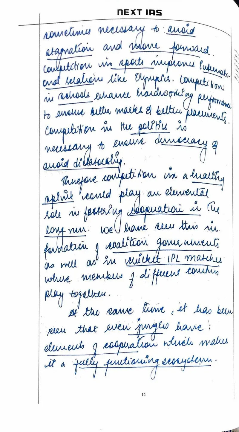 Yashvi Jain — UPSC Essay mains answer copy (Rank 97, CSE 2025): handwritten answer sheet — further page from this booklet (2 of 3 shown)