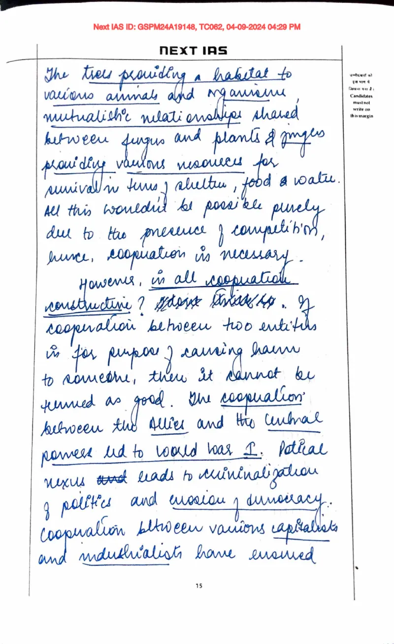 Yashvi Jain — UPSC Essay mains answer copy (Rank 97, CSE 2025): handwritten answer sheet