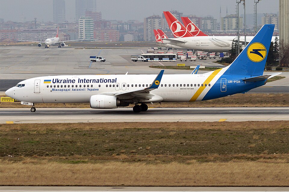 Ukraine International Airlines Boeing 737-800 (registration UR-PSR), the aircraft that operated Flight PS752
