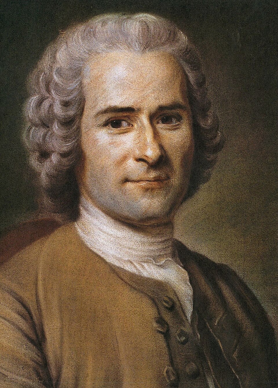 Eighteenth-century pastel portrait of the Enlightenment philosopher Jean-Jacques Rousseau