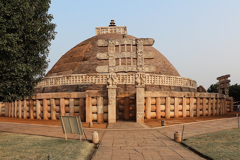 The Great Stupa at Sanchi with its carved torana gateway and dome