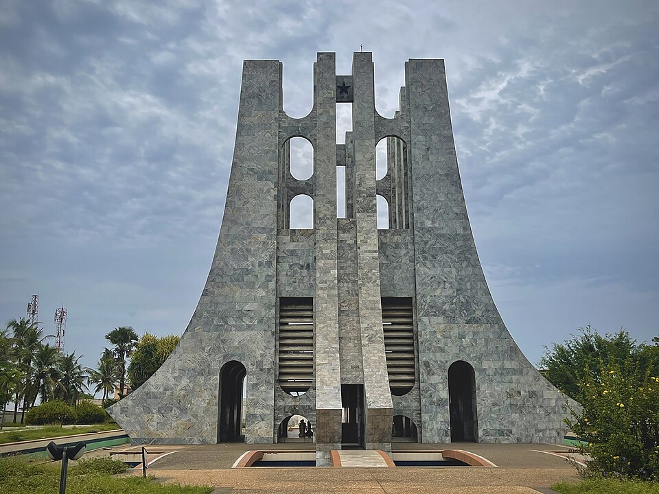 The marble Kwame Nkrumah Mausoleum and Memorial Park in Accra, Ghana