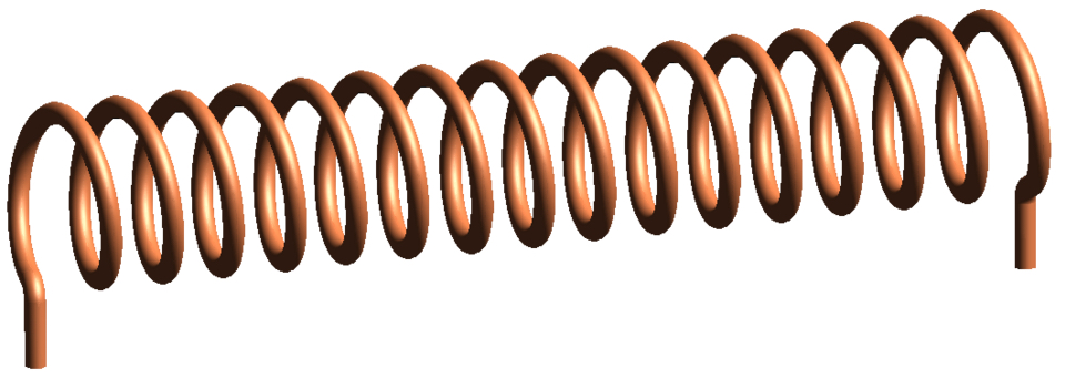 A solenoid: a long cylindrical helical coil of copper wire